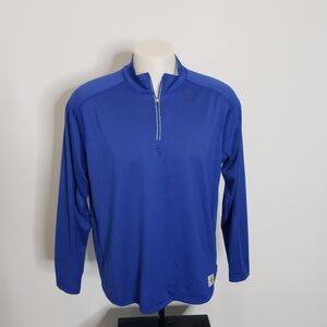 Carhartt Force 1/4 Zip Pullover Relaxed Fit Sweatshirt Men's Size Large Blue